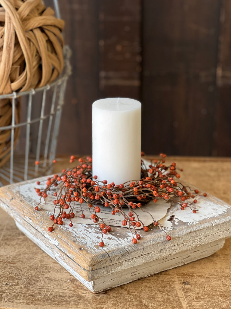12” Heart Berries Candle Ring