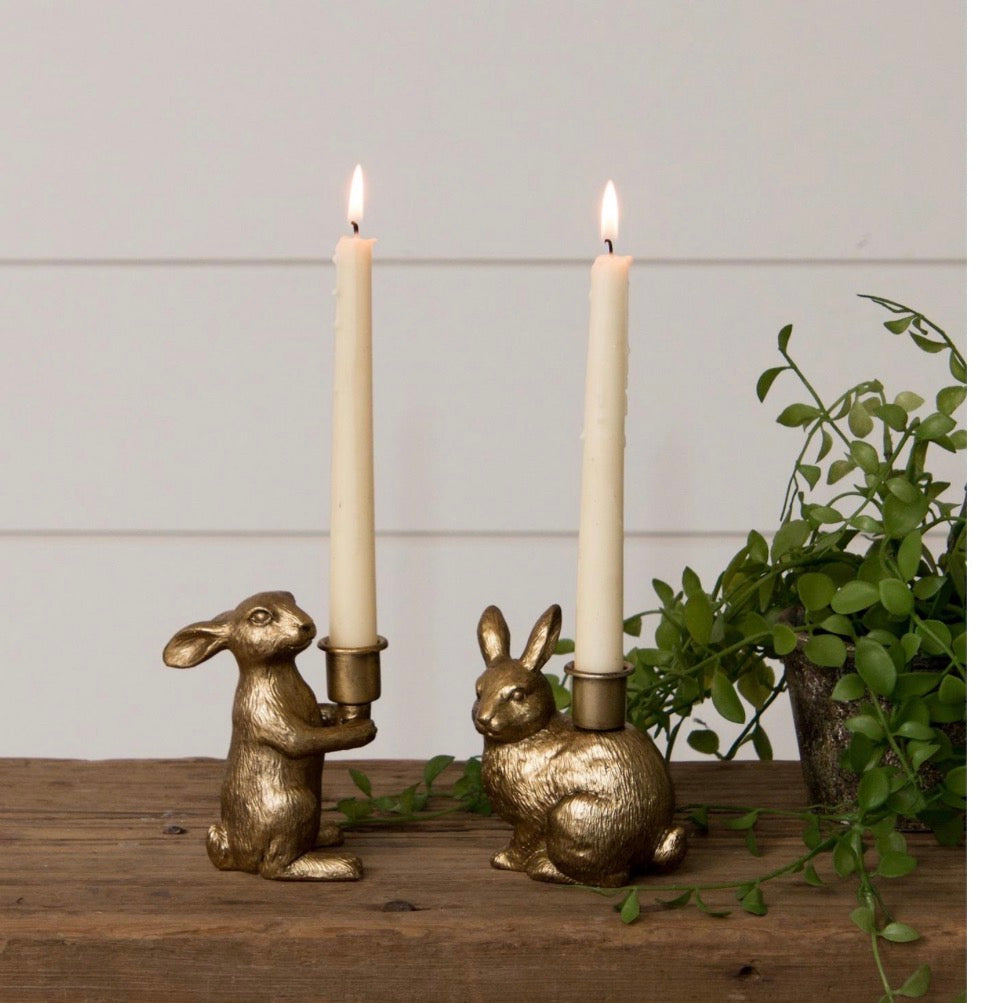 Gold Bunny Taper Holders