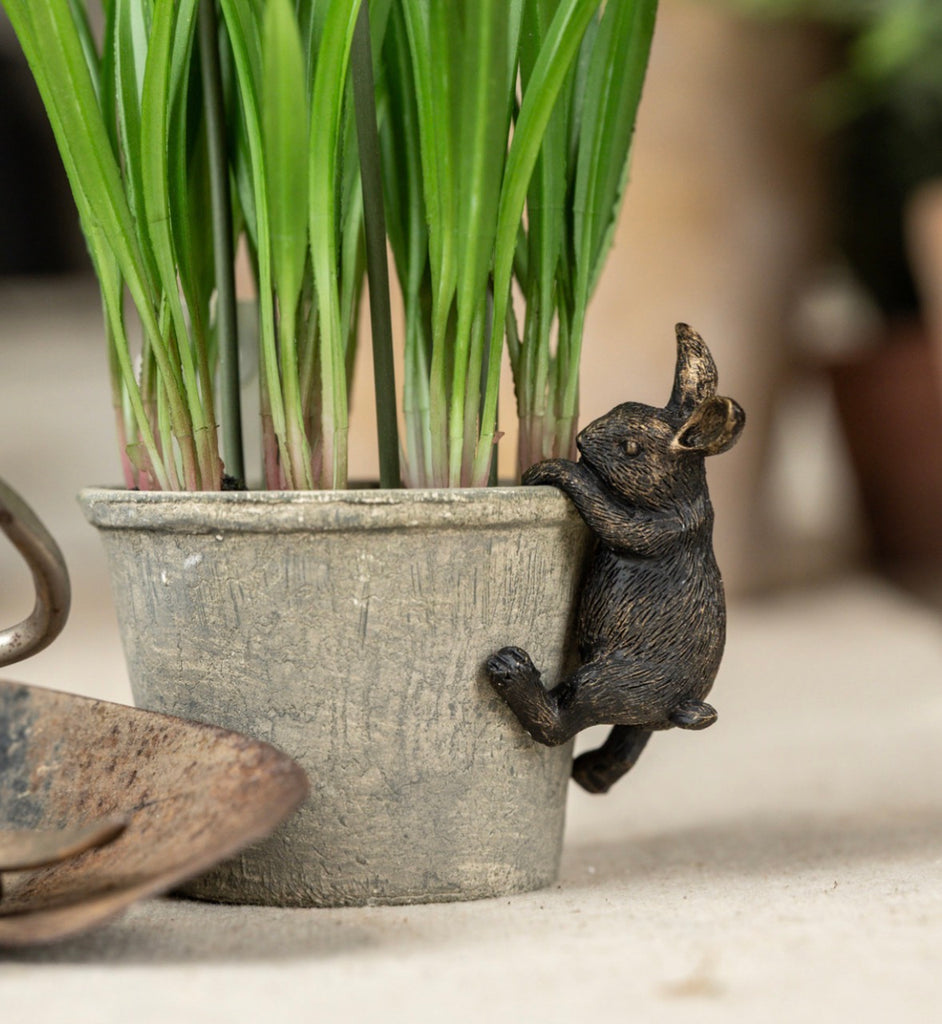 Aged Gold Bunny Pot Hugger