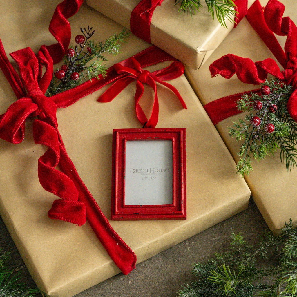 Red Rectangle Frame Ornament