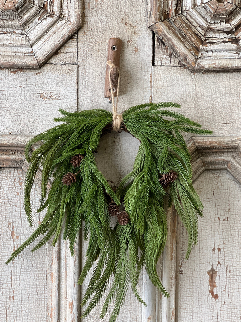 12” Mini Hanging Wreath - Long Pine