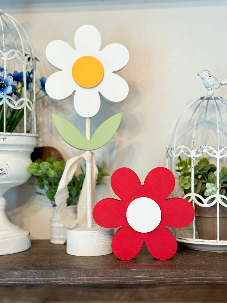Handmade Wooden Flower - on dowel or shelf sitter – Birch Lane by