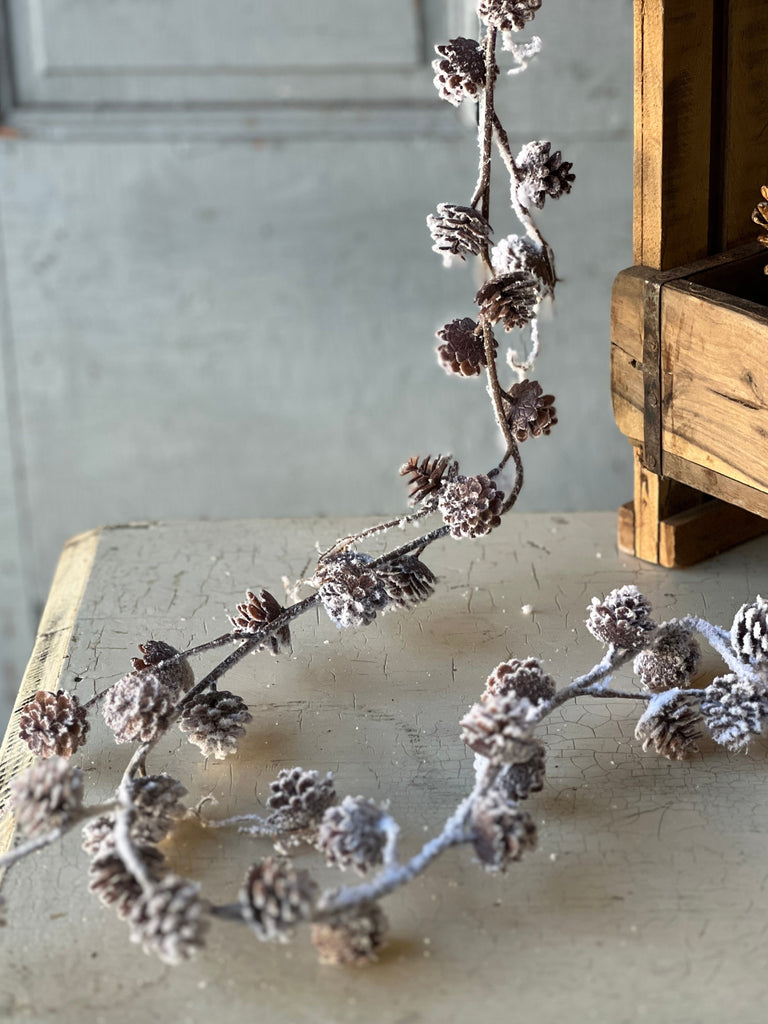 6’ Snow Creek Pinecone Garland