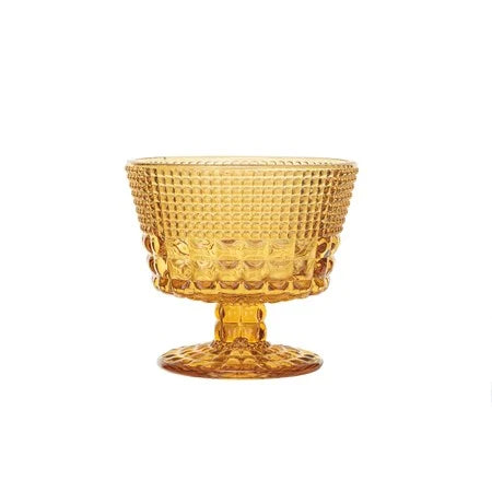 4” Round Embossed Stemmed Coupe Glass