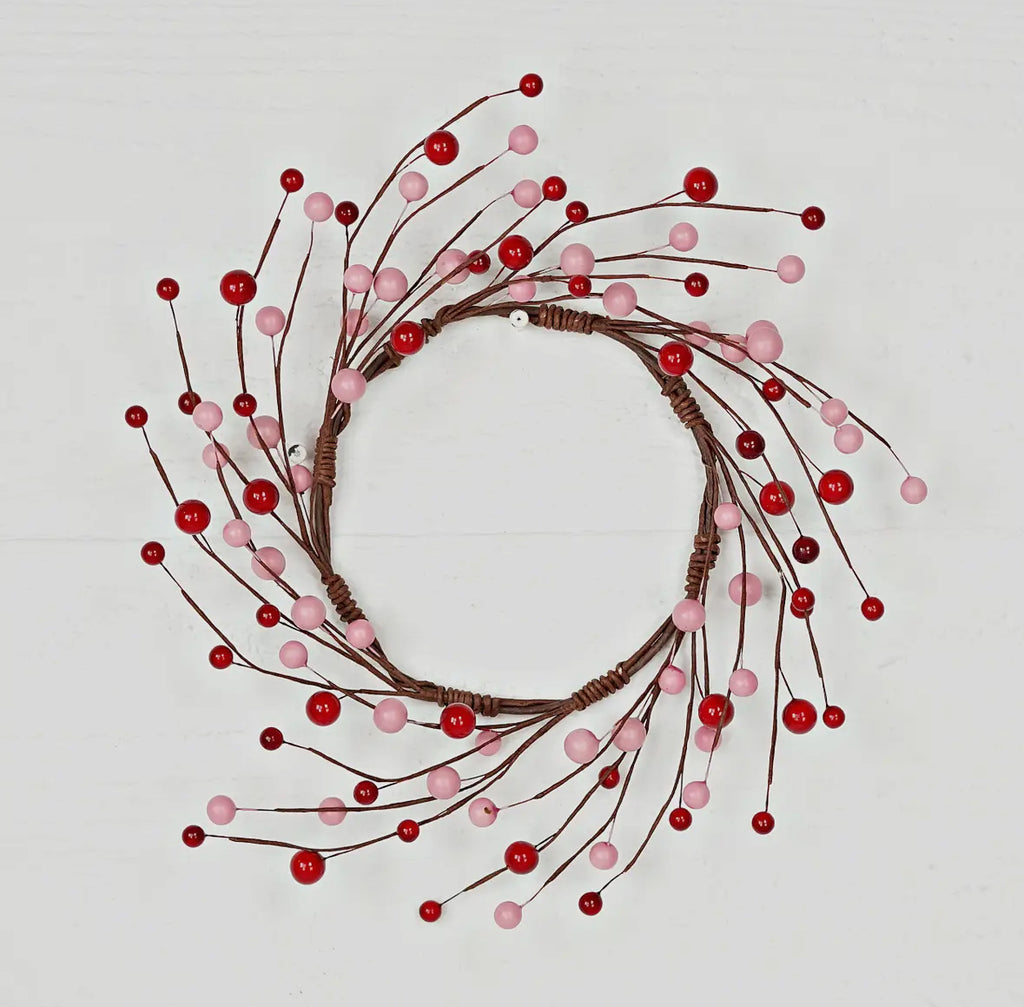 Pink & Red Berry Candle Wreath