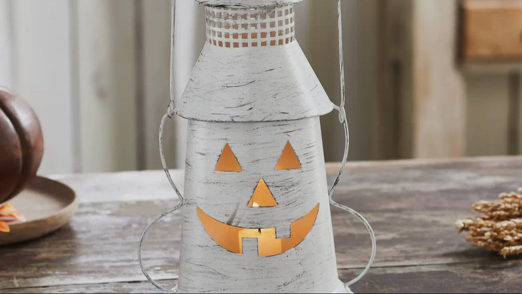 Halloween Lantern Tealight Holder - Antique White