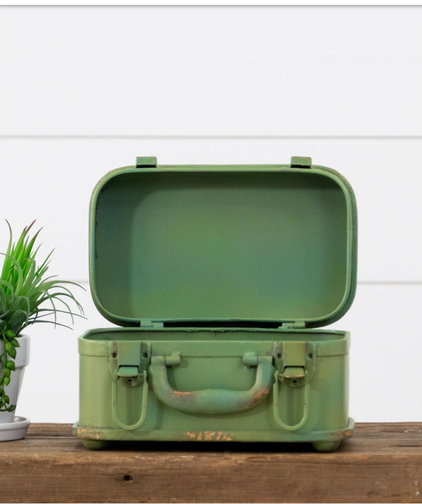 Green Metal Suitcase