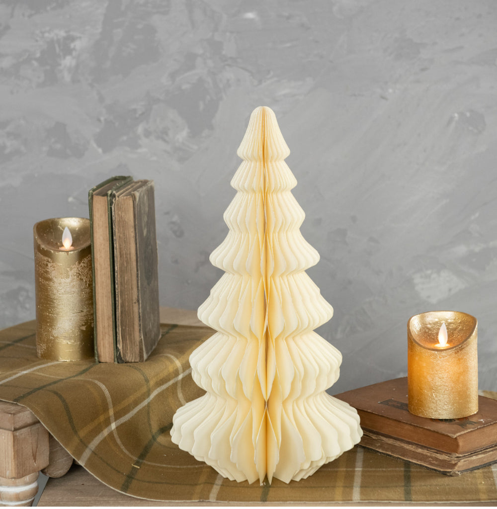 Ivory with Gold Trim Paper Tree