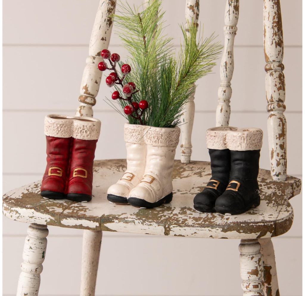 Mini Santa Boot Vases