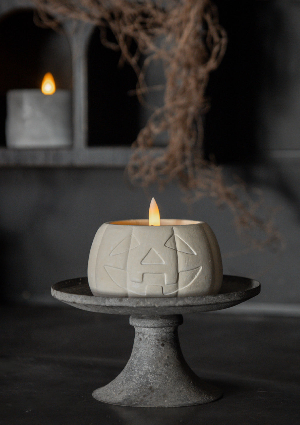 Cream Jack-O-Lantern 3D Flame Candle – Birch Lane by Jennifer