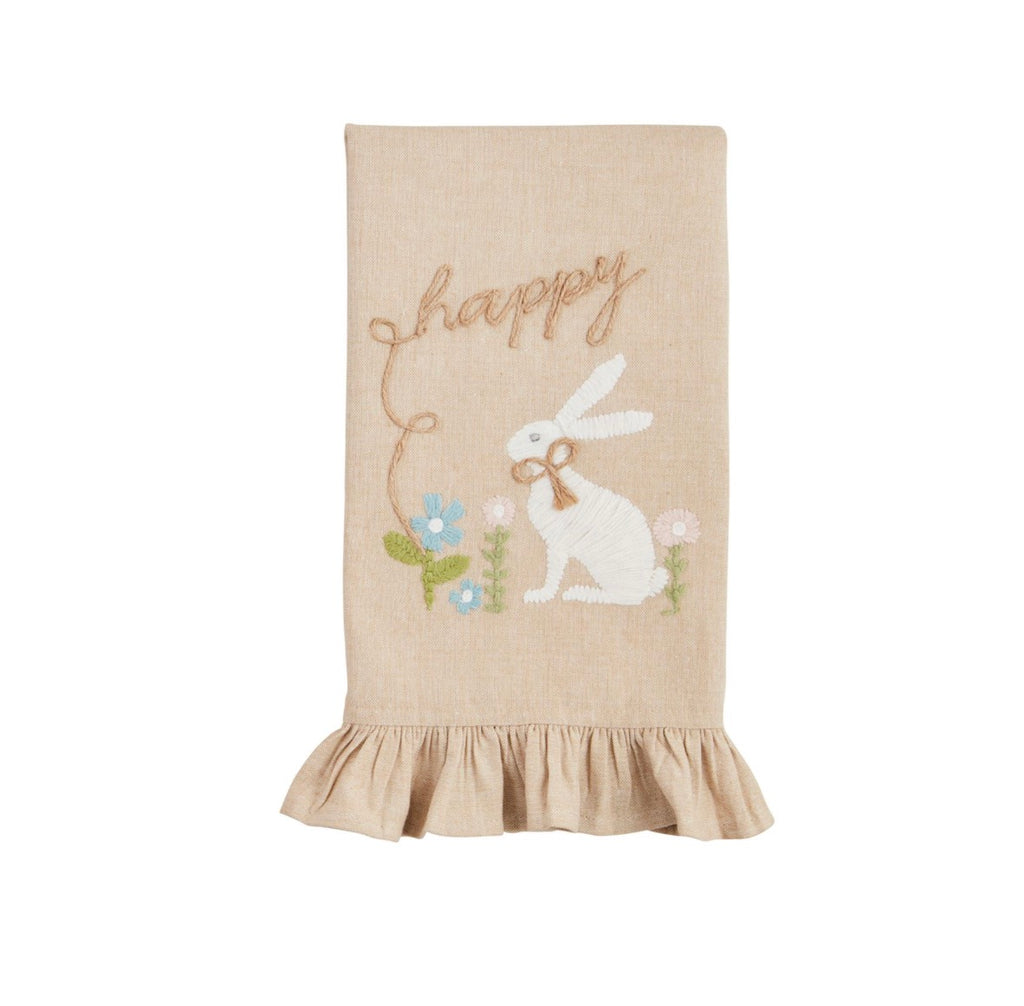 Embroidered Happy Towel