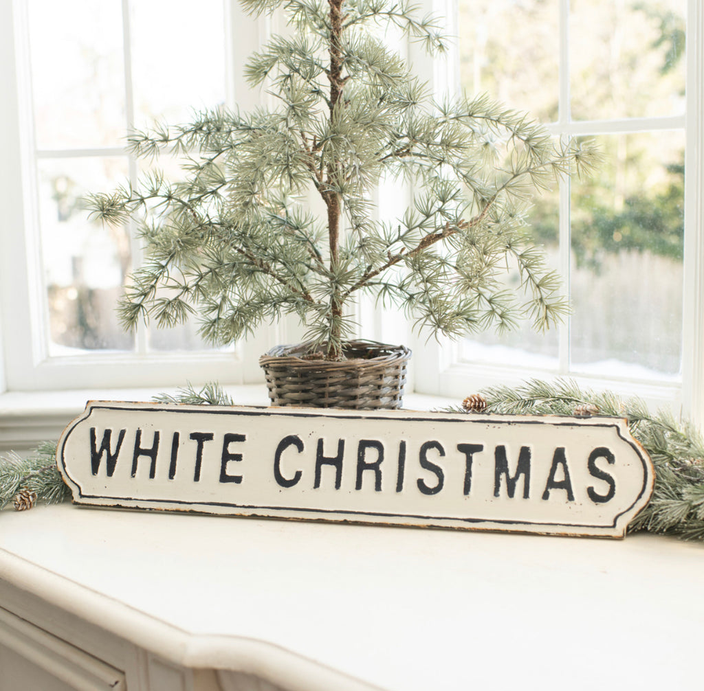 22” White Christmas Sign