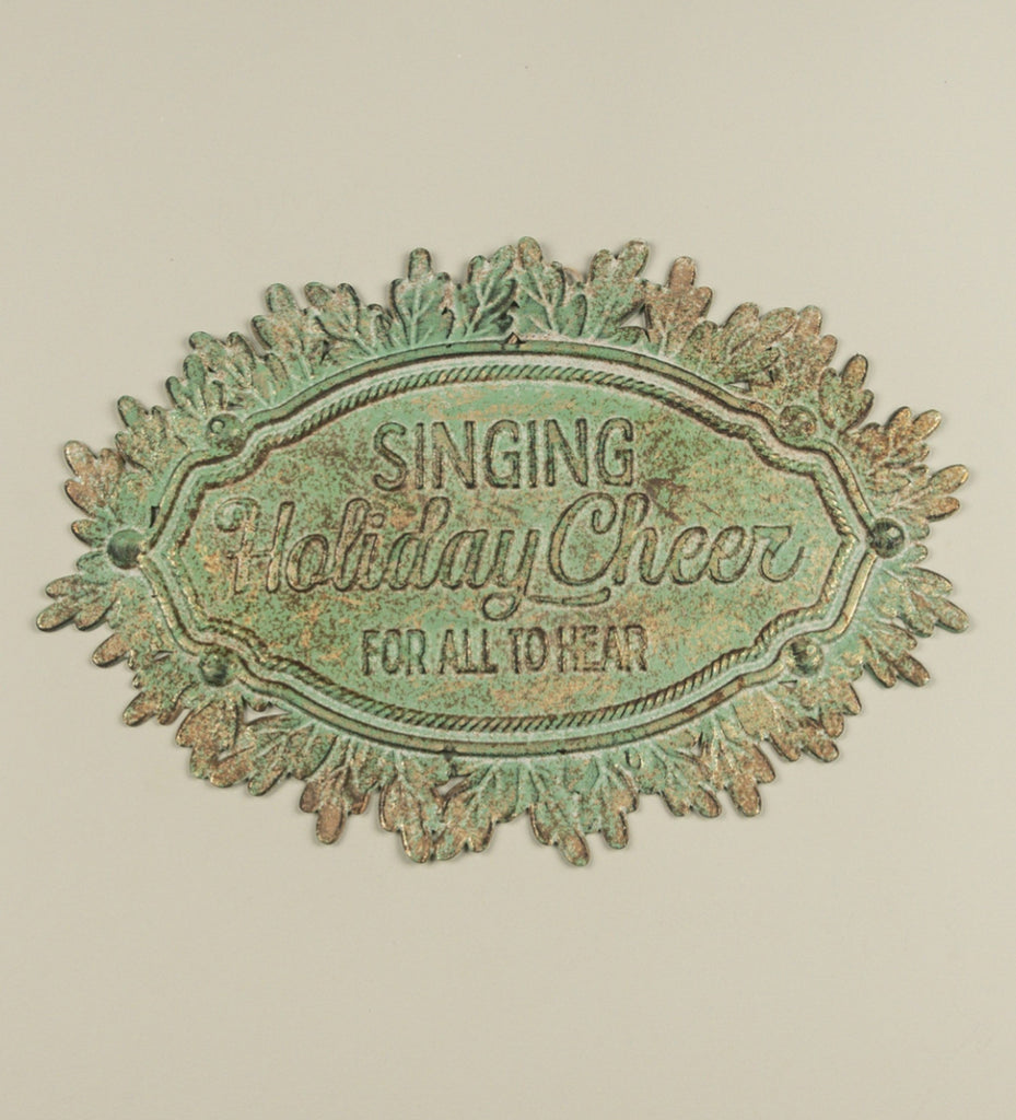 Aged Metal Holiday Cheer Sign