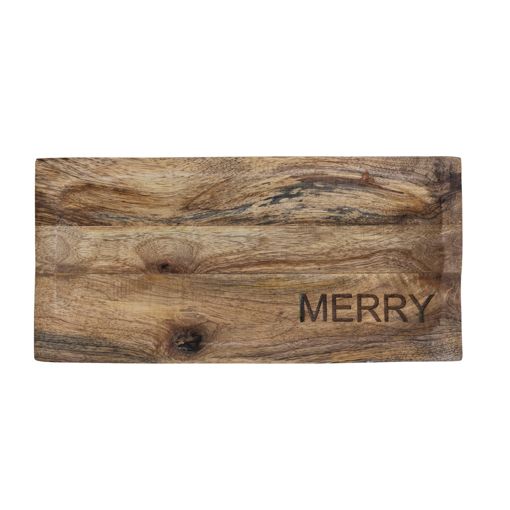 Mango Wood Serving Board - Merry