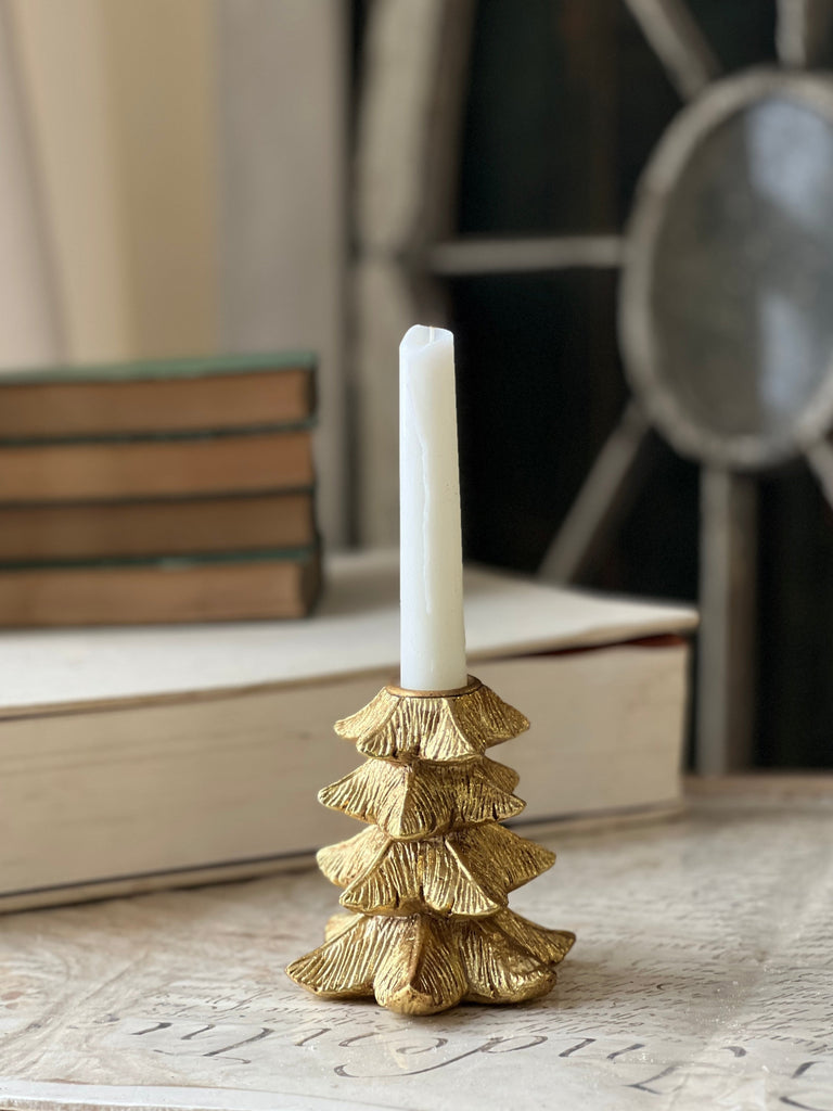 Gold Tree Taper Candle Holder