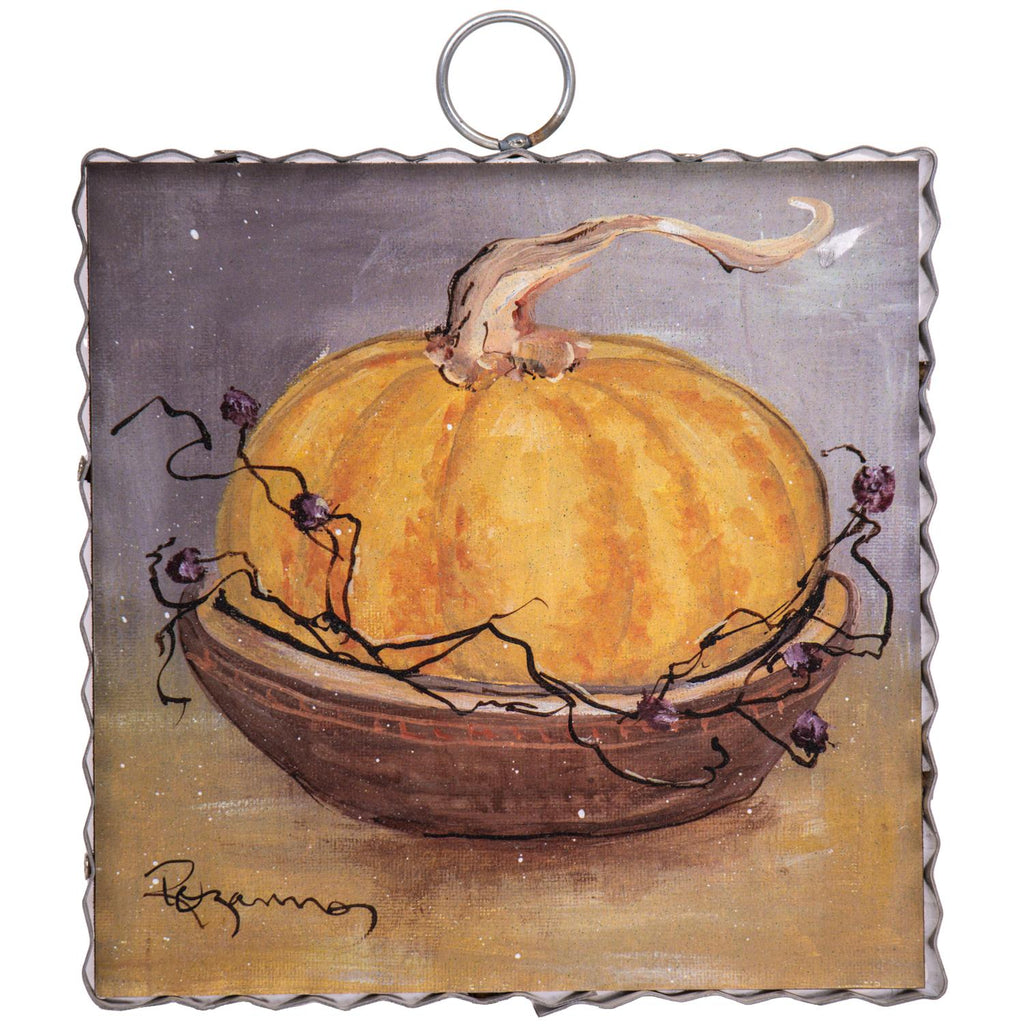 Yellow Pumpkin Bowl Sign / Charm