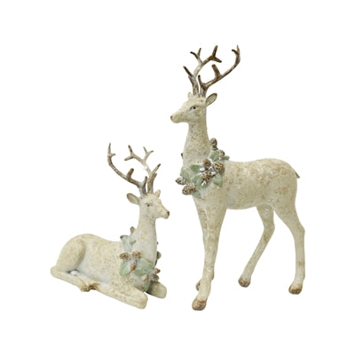 Small Resin Antique Deer - set of 2