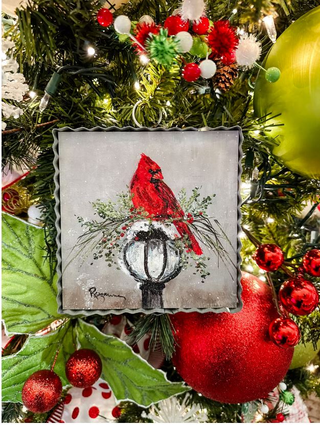 Cardinal on Lamp Post Sign / Charm