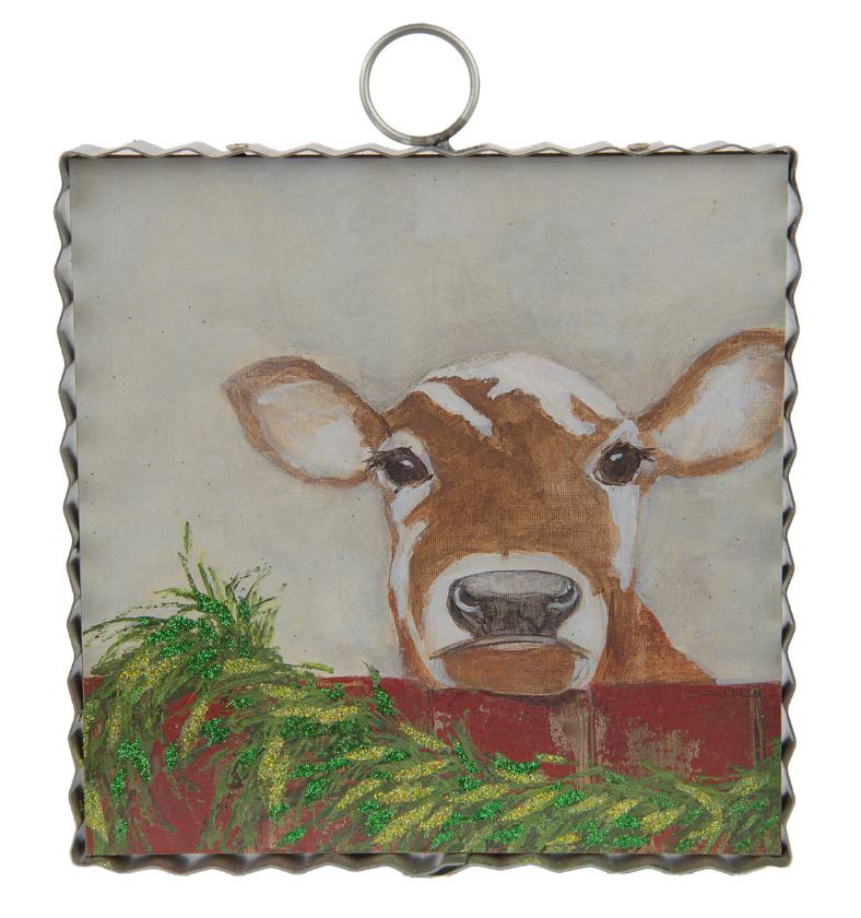 Christmas Cow Next Door Sign / Charm