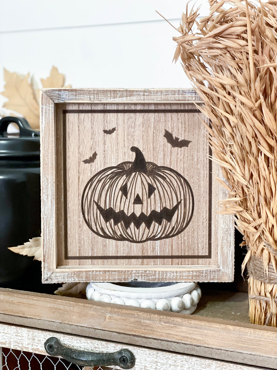 Reversible Jack-o-lantern / Leaf Sign – Birch Lane by Jennifer