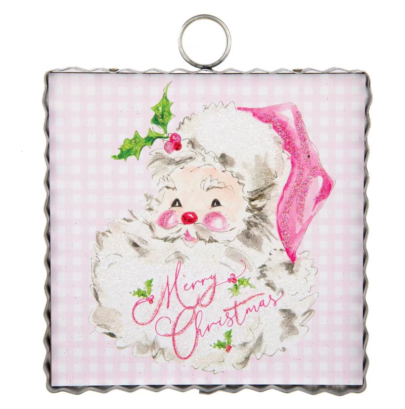 Pink Santa Sign / Charm