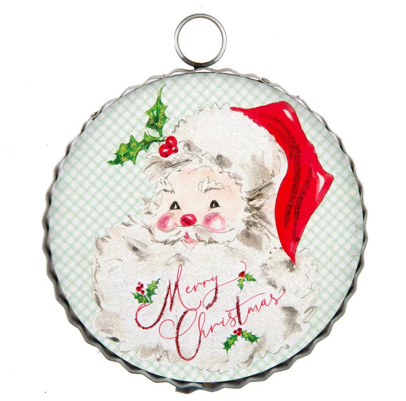 Santa Round Sign / Charm