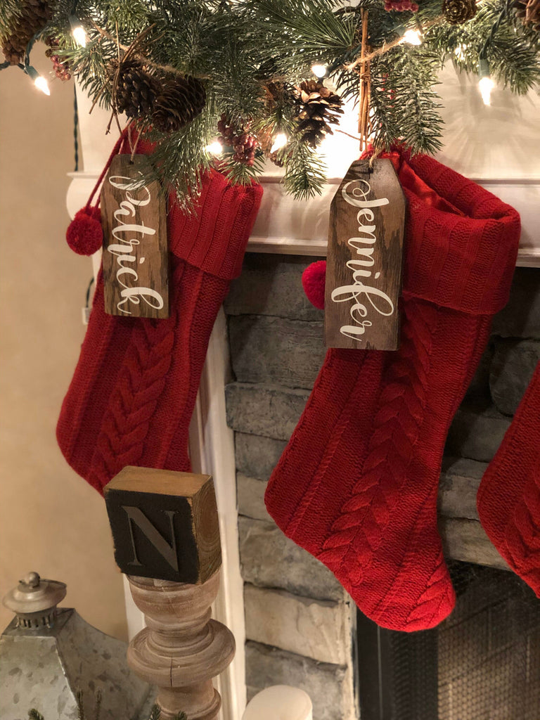 Personalized Christmas stockings Colorful DIY Christmas Tags