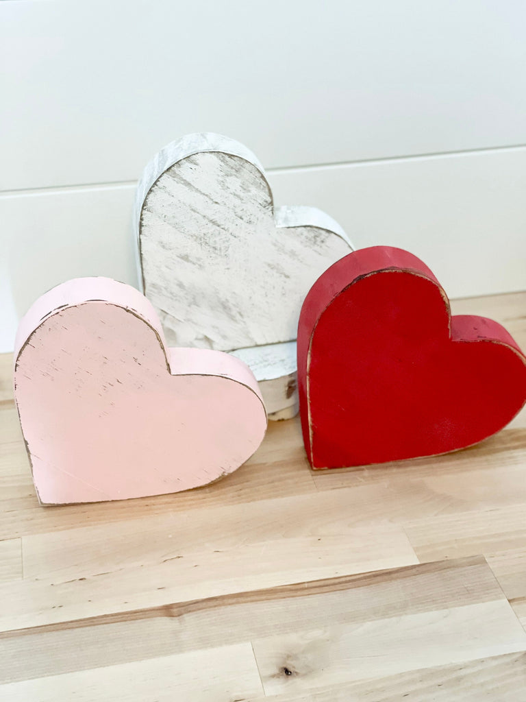 Valentines Day wooden hearts
