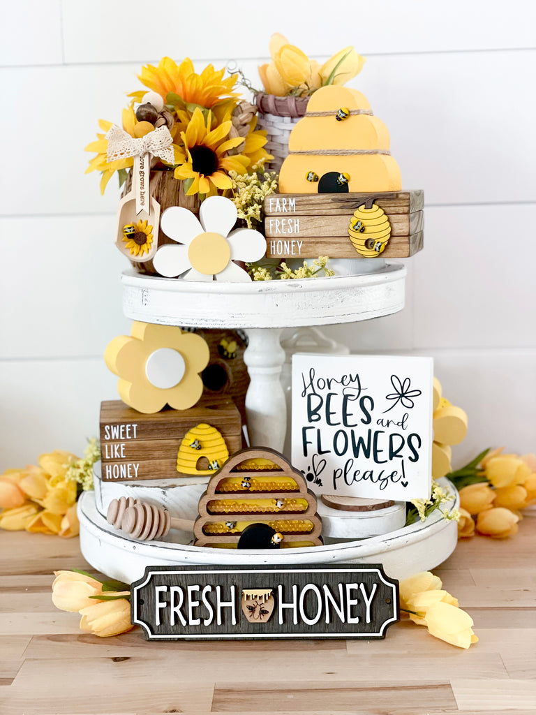 Wooden Bee Hive Bee Decor Bee Hive Bee Theme Bee Tiered -  in