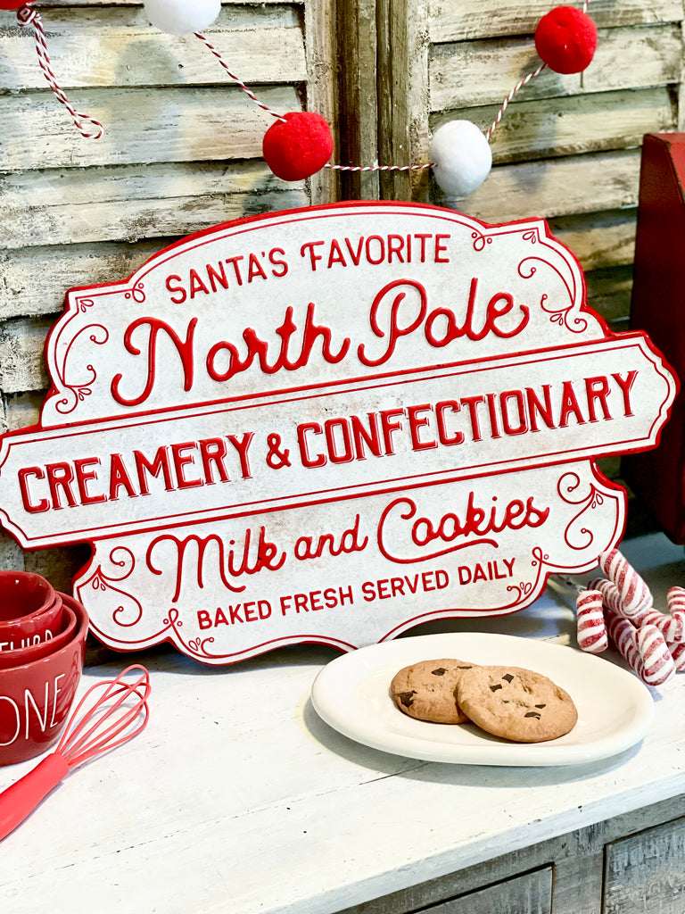 North Pole Creamery and Confectionary Sign