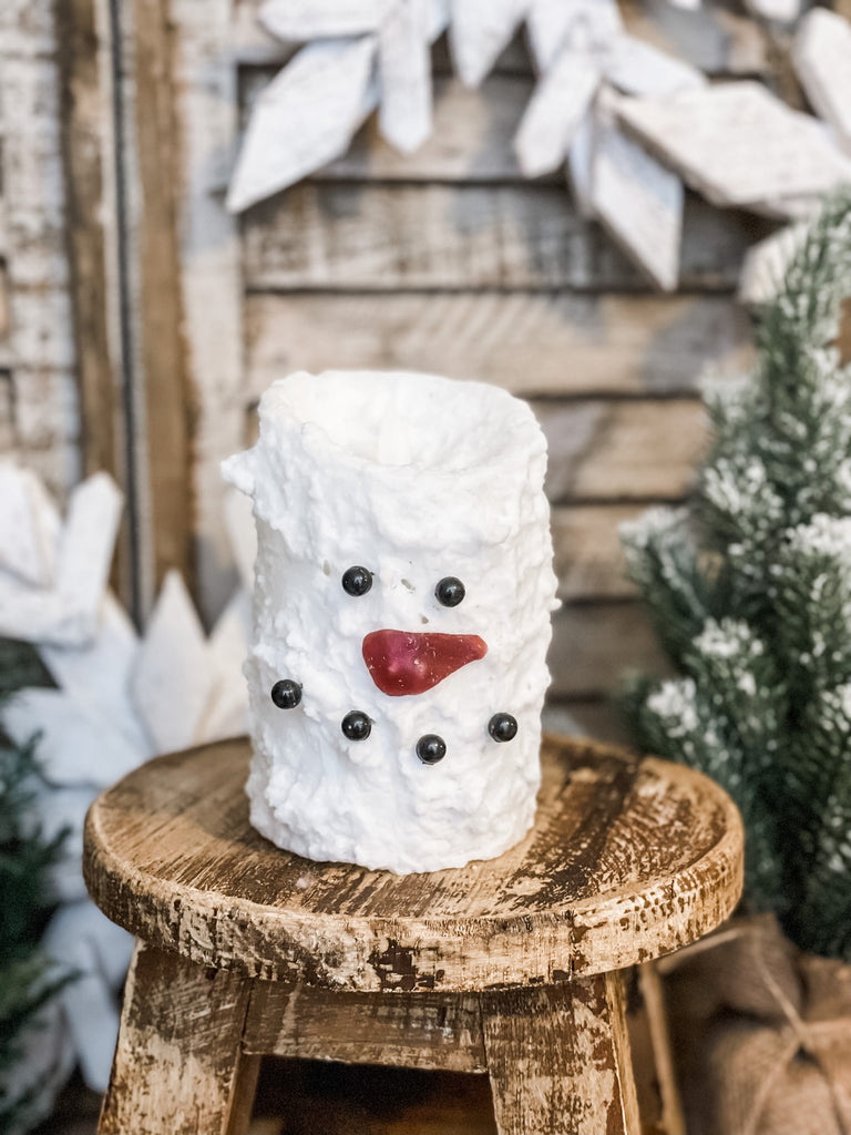 Snowman Flameless Candle